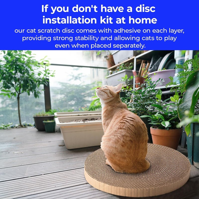 THAMIAO Round cat Scratcher Refill, 10 inch Diameter, 7/8 inch Thickness Scratcher Replacement Pads, Scratching Board Circle, Scratch pad, scratchers for Indoor Cats (3pcs) - Image 5